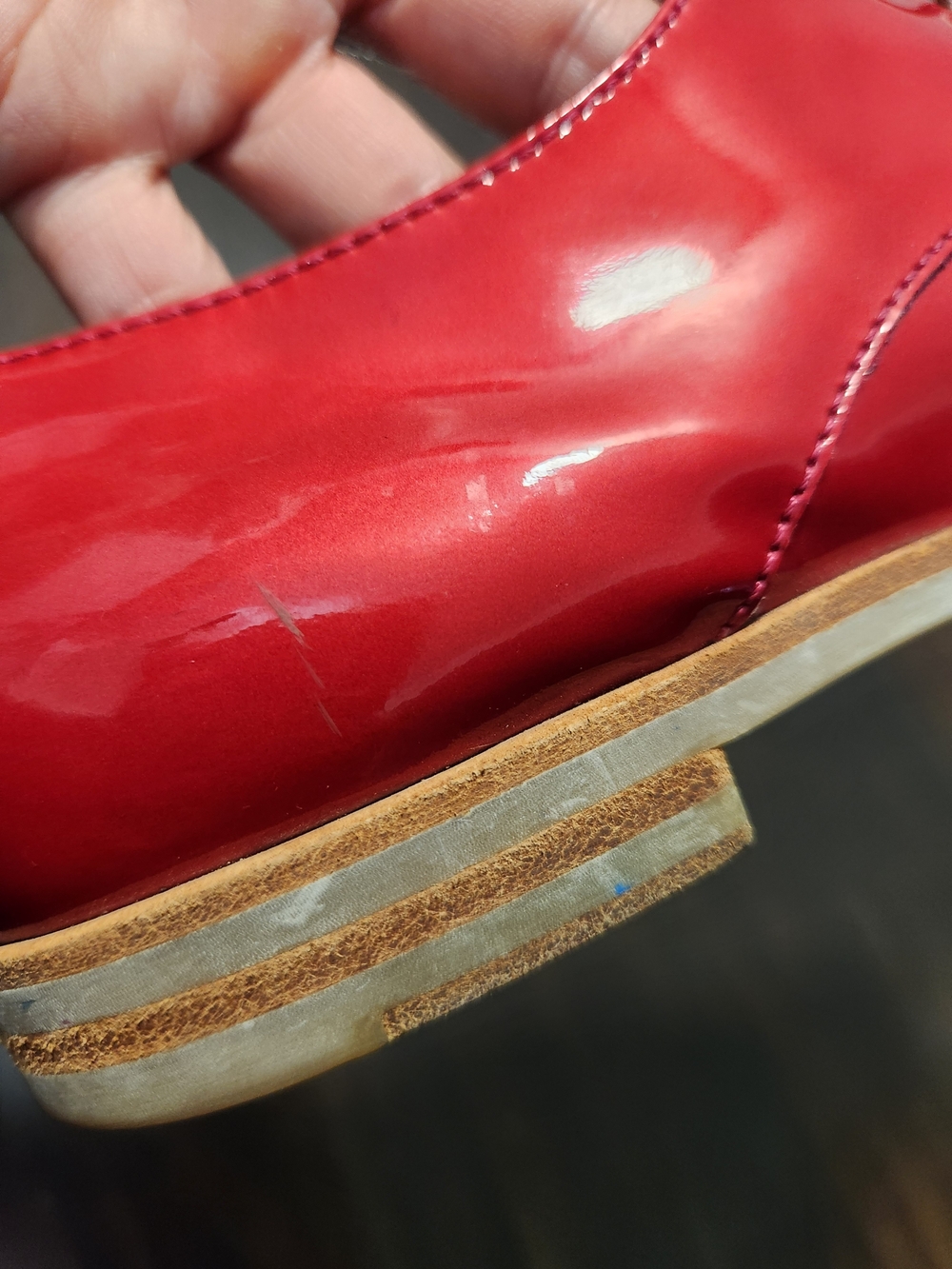AGL Attilio Giusti Leombruni Red Patent Leather Oxfords Shoes Women's Size 8.5 - Picture 15 of 16